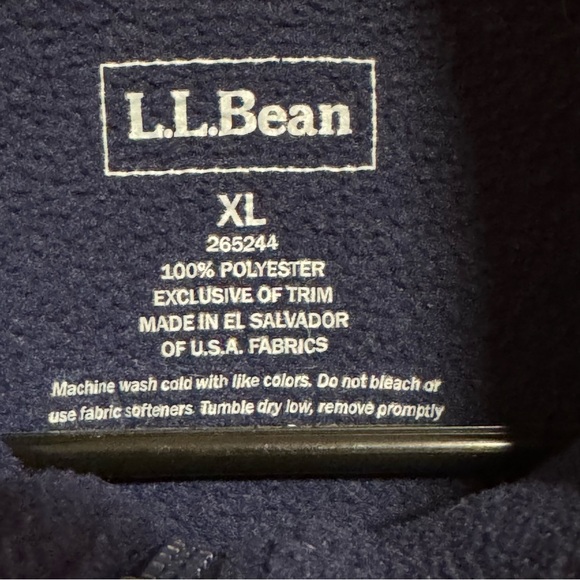L.L. Bean Men's Dark Blue Fleece Vest XL - Picture 2 of 3
